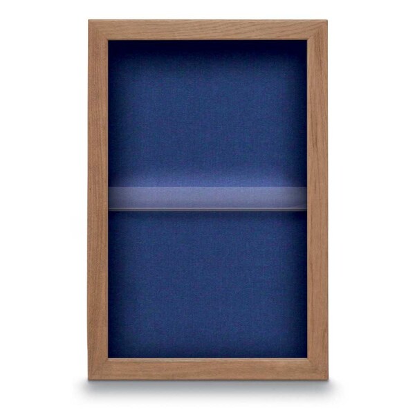 Indoor Enclosed Combo Board, 48"x36", Black Frame/Green & Cobalt